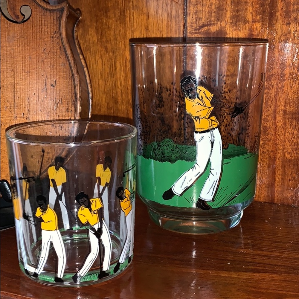 Golf Vintage Midcentury Ice bucket Glass rare!
